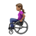 👩🏽‍🦽 woman in manual wheelchair: medium skin tone display on Apple